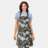 Pumpkin seamless pattern floral black and white schort (Gedragen)