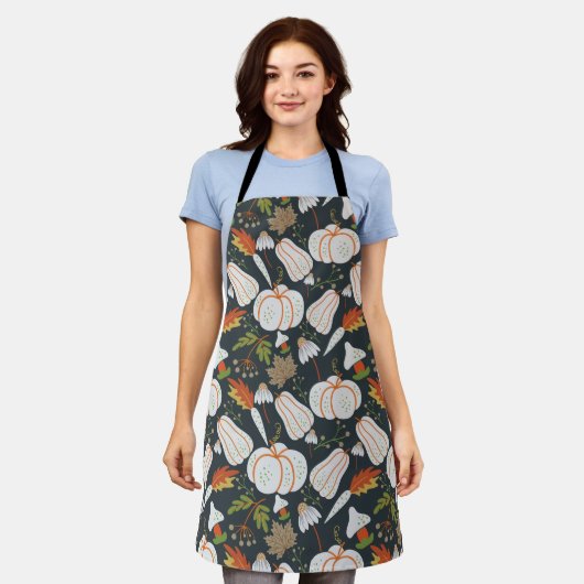 Pumpkin seamless pattern floral black and white schort (Gedragen)