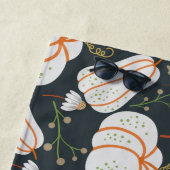 Pumpkin seamless pattern floral black and white strandlaken (In situ)