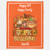 Pumpkin Season Autumn past Tekst en Kleur aan Fleece Deken (Voorkant)