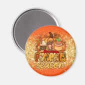 Pumpkin Season Autumn past Tekst en Kleur aan Magneet (Voorkant / Achterkant)