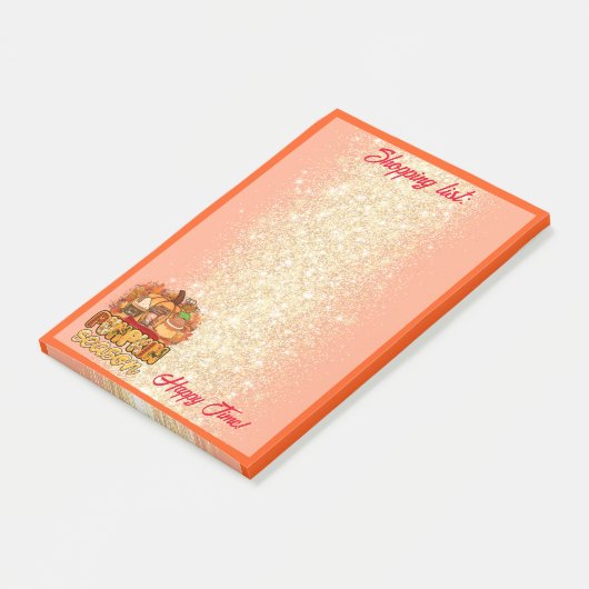 Pumpkin Season Autumn past Tekst en Kleur aan Post-it® Notes (Schuin)