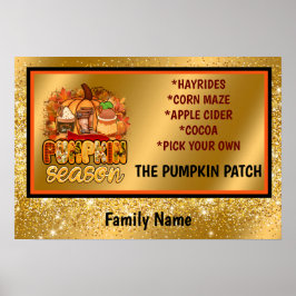 Pumpkin Season Autumn past Tekst en Kleur aan Poster