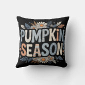 Pumpkin Season – Blue Floral Retro Coussin Kussen (Achterkant)
