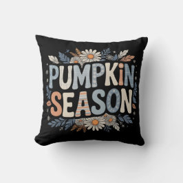 Pumpkin Season – Blue Floral Retro Coussin Kussen