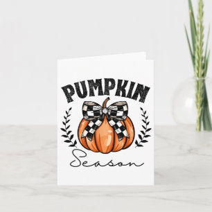Pumpkin Season Coquette Pumpkin Bow Halloween Spoo Kaart