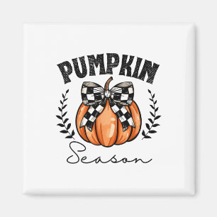 Pumpkin Season Coquette Pumpkin Bow Halloween Spoo Magneet