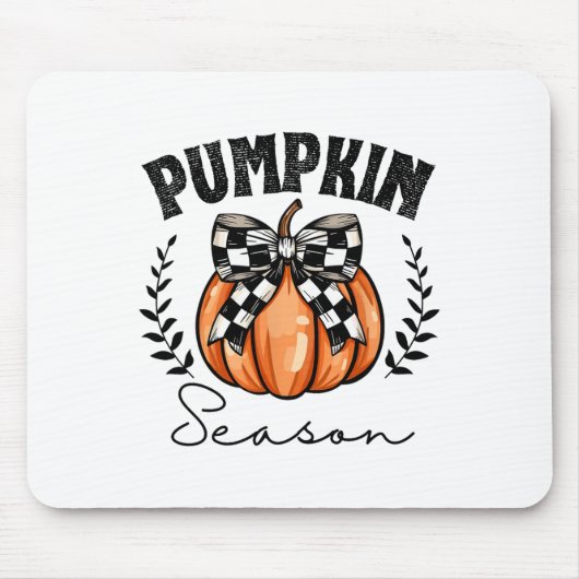 Pumpkin Season Coquette Pumpkin Bow Halloween Spoo Muismat (Voorkant)