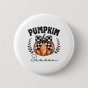 Pumpkin Season Coquette Pumpkin Bow Halloween Spoo Ronde Button 5,7 Cm
