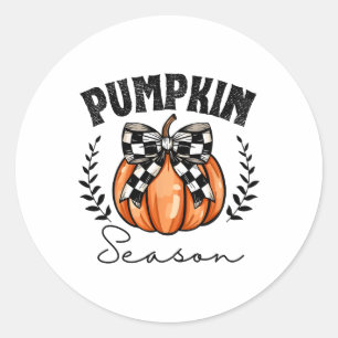 Pumpkin Season Coquette Pumpkin Bow Halloween Spoo Ronde Sticker