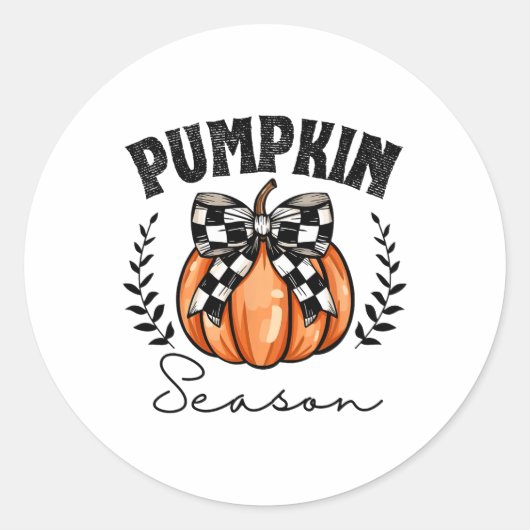 Pumpkin Season Coquette Pumpkin Bow Halloween Spoo Ronde Sticker (Voorkant)