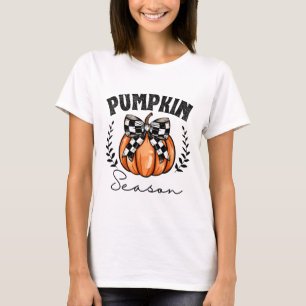 Pumpkin Season Coquette Pumpkin Bow Halloween Spoo T-shirt