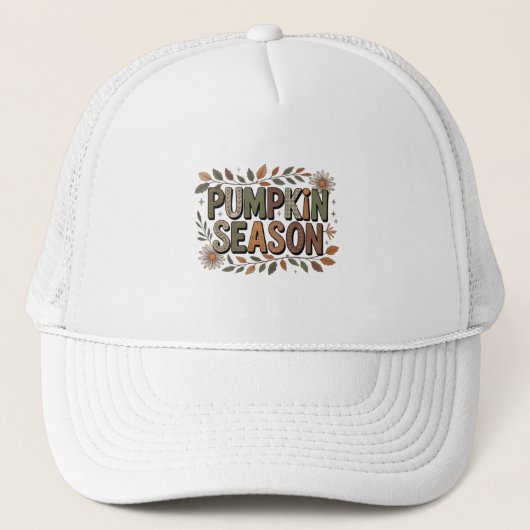 Pumpkin Season – Earthy Leaves casquette Trucker Pet (Voorkant)
