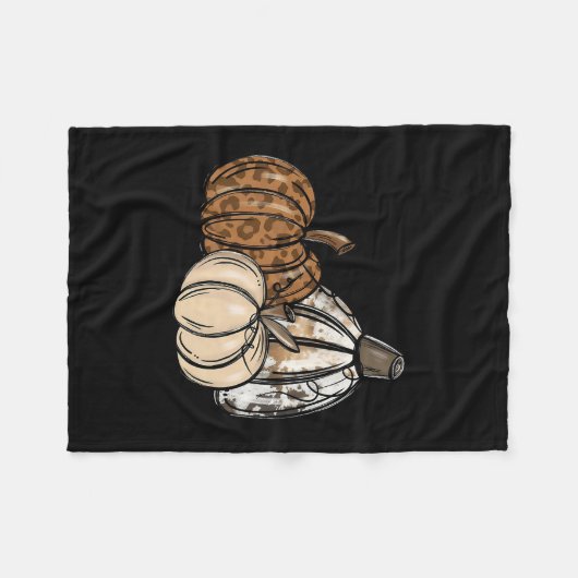 Pumpkin Season Funny Autumn Fall Y'all Leaves Than Fleece Deken (Voorkant (Horizontaal))