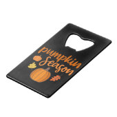 Pumpkin Season Herfst Creditkaart Flessenopener (Voorkant Gekanteld)