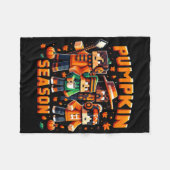 Pumpkin Season Pixel Gaming Fall Gamer Autumn Vibe Fleece Deken (Voorkant (Horizontaal))