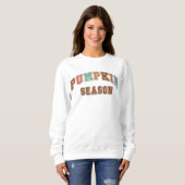 Pumpkin Season Trendy Herfst Varsity Sweatshirt (Voorkant volledig)