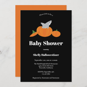 Pumpkin Shark Halloween Baby shower Kaart