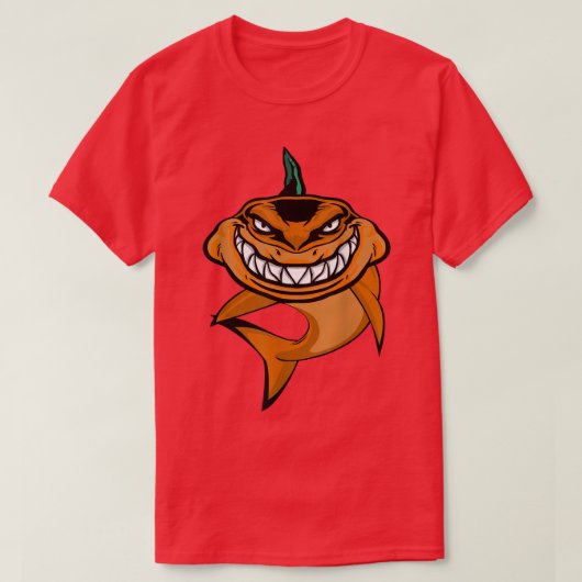 Pumpkin Shark Lazy Halloween Costume Funny Ocean A T-shirt (Design voorkant)