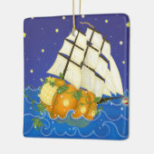 Pumpkin Ship at Sea Magical Fairytale Keramisch Ornament (Links)
