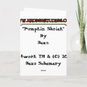 "Pumpkin Shriek" Blank Kaart (Achterkant)
