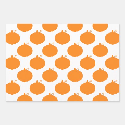 Pumpkin Silhouette Pattern Inpakpapier Vel (Voorkant 2)