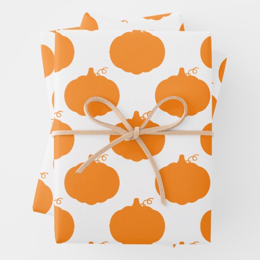 Pumpkin Silhouette Pattern Inpakpapier Vel (In situ)