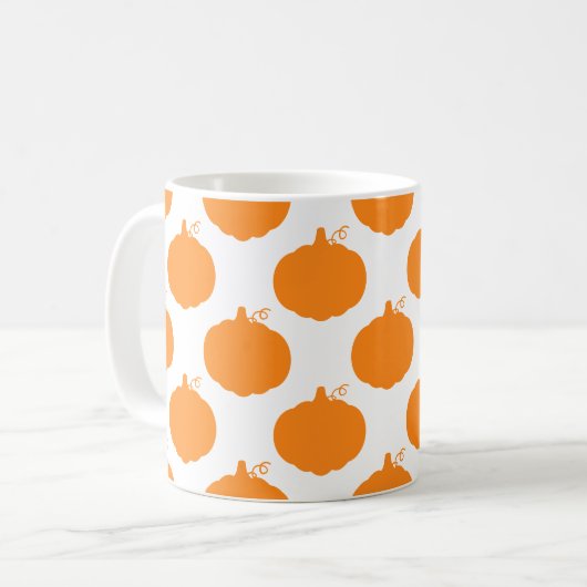 Pumpkin Silhouette Pattern Koffiemok (Voorkant links)