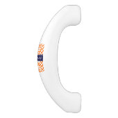Pumpkin Sinaasappel Lg Chevron Navy Name Monogram Keramische Kastgreep (Zijkant)