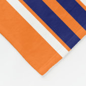 Pumpkin Sinaasappel met Navy White Stripes Team Je Fleece Deken (Hoek)