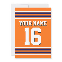 Pumpkin Sinaasappel met Navy White Stripes Team Je