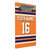 Pumpkin Sinaasappel met Navy White Stripes Team Je Mini Klembord (Schuin)