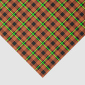 Pumpkin-Sinaasappel & Neon Green-tartan Tissuepapier (Detail)