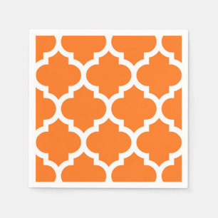 Pumpkin Sinaasappel Whockey Moroccan Quatrefoil Pa Servetten