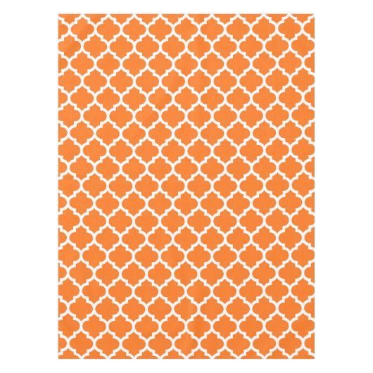 Pumpkin Sinaasappel Whockey Moroccan Quatrefoil Pa Tafelkleed (Voorkant)