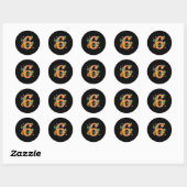 Pumpkin Six Seven 67 Matching 6 Halloween Couple  Ronde Sticker (Vel)