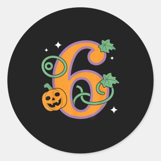 Pumpkin Six Seven 67 Matching 6 Halloween Couple  Ronde Sticker (Voorkant)