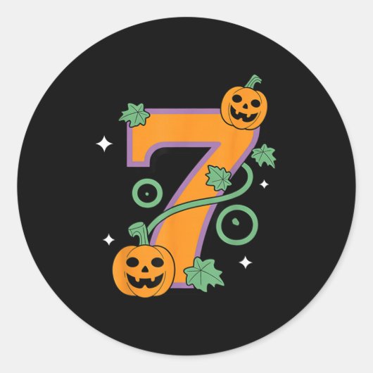 Pumpkin Six Seven 67 Matching 7 Halloween Couple  Ronde Sticker (Voorkant)