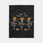 Pumpkin Skeleton Ballerinas Ballet Dance Girls Hal Fleece Deken (Voorkant)