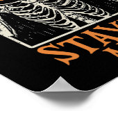 Pumpkin Skeleton Drink Coffee Staying Alive Funny Poster (Hoek)