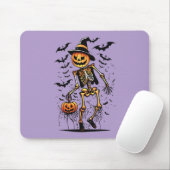 Pumpkin Skeleton Halloween Art Muismat (Met muis)