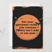 Pumpkin Skeleton  Halloween Kostuumfeest Kaart (Achterkant)