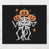 Pumpkin Skeleton Halloween Pumpkin Spooky Season Bier Etiket (Enkel label)