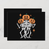 Pumpkin Skeleton Halloween Pumpkin Spooky Season Briefkaart (Voorkant / Achterkant)