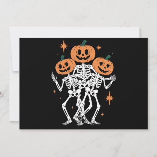 Pumpkin Skeleton Halloween Pumpkin Spooky Season Kaart (Voorkant)