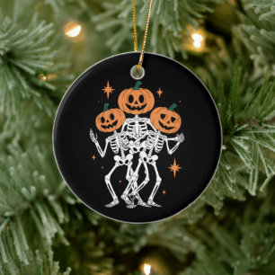 Pumpkin Skeleton Halloween Pumpkin Spooky Season Keramisch Ornament