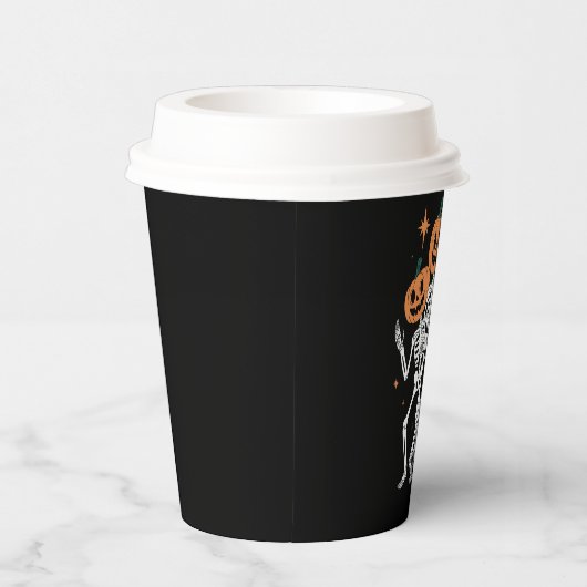 Pumpkin Skeleton Halloween Pumpkin Spooky Season Papieren Bekers (Rechts)