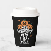 Pumpkin Skeleton Halloween Pumpkin Spooky Season Papieren Bekers (Voorkant)