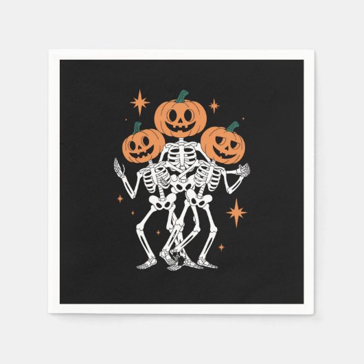 Pumpkin Skeleton Halloween Pumpkin Spooky Season Servet (Voorkant)