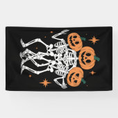Pumpkin Skeleton Halloween Pumpkin Spooky Season Spandoek (Horizontaal)